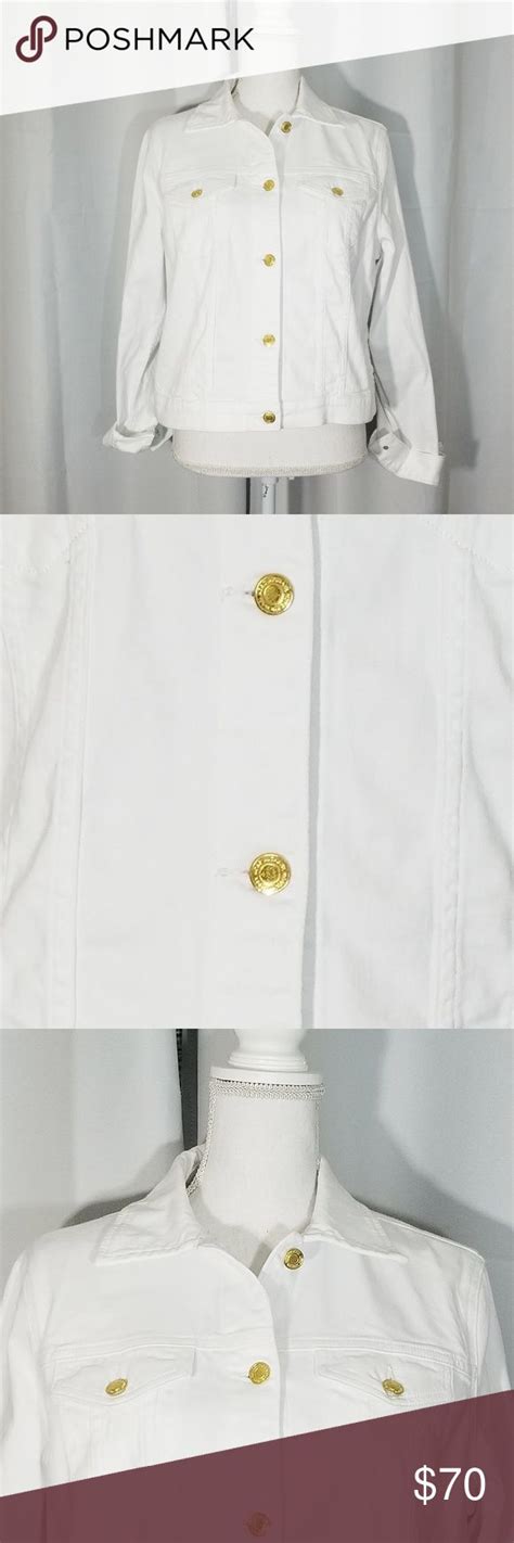 michael kors jean jacket with gold buttons